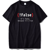 Programming 2022 T Shirt Funny !False Because Its True Code Tshirt Simple