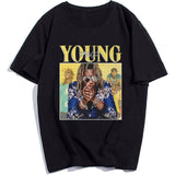 Young 2022 Thug Rapper Funny Print Men T-Shirt Top Graphic Simple