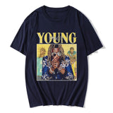 Young 2022 Thug Rapper Funny Print Men T-Shirt Top Graphic Simple