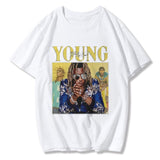 Young 2022 Thug Rapper Funny Print Men T-Shirt Top Graphic Simple