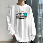 Men 2022 Long Sleeve T-shirts Printed O-neck Simple