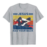 Jiu 2022 Jitsu Shirts Jesus Has Your Back Mens BJJ MMA Jujitsu