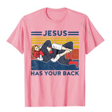 Jiu 2022 Jitsu Shirts Jesus Has Your Back Mens BJJ MMA Jujitsu