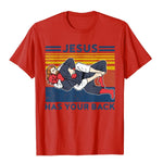 Jiu 2022 Jitsu Shirts Jesus Has Your Back Mens BJJ MMA Jujitsu