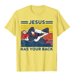 Jiu 2022 Jitsu Shirts Jesus Has Your Back Mens BJJ MMA Jujitsu