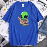 2022 Believe In Yourself Alien Is Reading Print Tshirt Man