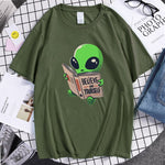 2022 Believe In Yourself Alien Is Reading Print Tshirt Man