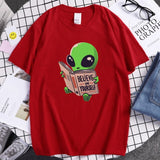 2022 Believe In Yourself Alien Is Reading Print Tshirt Man