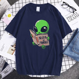 2022 Believe In Yourself Alien Is Reading Print Tshirt Man