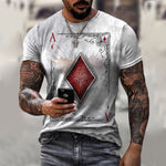 2022 3D Playing Cards Mens T Shirt New Summer