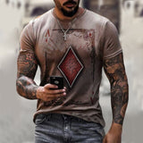 2022 3D Playing Cards Mens T Shirt New Summer