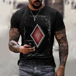 2022 3D Playing Cards Mens T Shirt New Summer