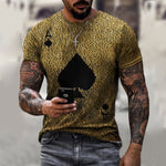 2022 3D Playing Cards Mens T Shirt New Summer