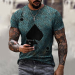 2022 3D Playing Cards Mens T Shirt New Summer