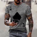 2022 3D Playing Cards Mens T Shirt New Summer