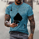 2022 3D Playing Cards Mens T Shirt New Summer